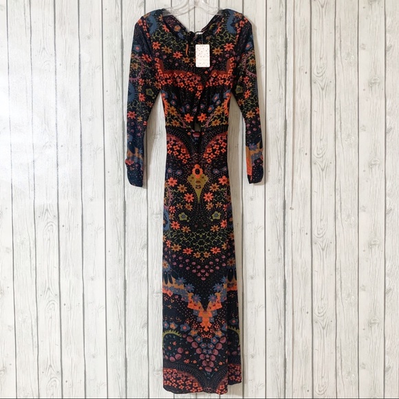 Free People Far Out Black Combo Maxi Dress Size: L - Picture 5 of 10
